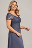 Load image into Gallery viewer, Twilight Scoop Neck Chiffon Appliqued Plus Size Mother of the Bride Dress