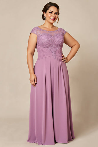Dusty Rose Plus Size A Line Mother of the Bride Dress with Appliques