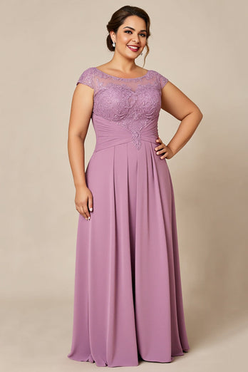 Dusty Rose Plus Size A Line Mother of the Bride Dress with Appliques