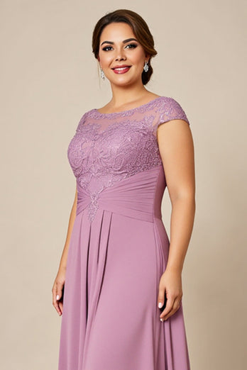 Dusty Rose Plus Size A Line Mother of the Bride Dress with Appliques
