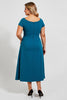 Load image into Gallery viewer, Peacock Square Neck Midi Mother of the Bride Dress with Bow
