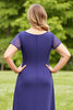 Load image into Gallery viewer, Navy Ruched Chiffon Plus Size Mother of the Bride Dress with Ruffles