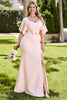 Load image into Gallery viewer, Candy Pink Scoop Neck Maxi Mermaid Bridesmaid Dress with Bow
