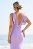 Load image into Gallery viewer, Lilac Mermaid Maxi Bridesmaid Dress with Ruffles