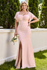 Load image into Gallery viewer, Candy Pink Sheath Maxi Bridesmaid Dress with Ruffles