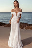 Load image into Gallery viewer, Ivory Lace Floor Length Mermaid Spaghetti Straps Wedding Dress