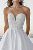 Load image into Gallery viewer, Ivory A Line Satin Strapless Long Lace Wedding Dress