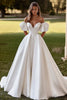 Load image into Gallery viewer, Ivory Sweep Train Off the Shoulder Ball Gown Wedding Dress