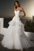 Load image into Gallery viewer, Ivory A Line Tulle Sweetheart Long Wedding Dress with Ruffles
