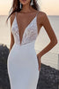 Load image into Gallery viewer, Ivory Deep V-Neck Sweep Train Mermaid Wedding Dress