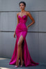 Load image into Gallery viewer, Fuchsia Sweetheart Mermaid Long Satin Prom Dress with Slit