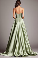 Load image into Gallery viewer, A Line Dusty Sage Sweetheart Strapless Long Prom Dress
