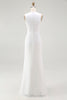 Load image into Gallery viewer, White Chiffon V-Neck Sheath Long Reception Dress