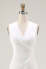 Load image into Gallery viewer, White Chiffon V-Neck Sheath Long Reception Dress
