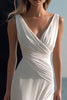 Load image into Gallery viewer, White Sheath V-Neck Chiffon Engagement Dress