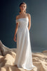 Load image into Gallery viewer, White Satin A Line One Shoulder Ruched Engagement Dress