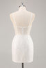 Load image into Gallery viewer, Sparkly White Sequins Mini V-Neck Bridal Shower Dress