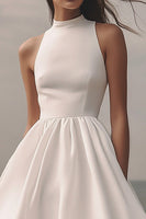 Load image into Gallery viewer, White Chiffon Midi Sleeveless A Line Graduation Dress