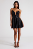 Load image into Gallery viewer, Black Sequins Pleated Keyhole Formal Dress