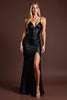 Load image into Gallery viewer, Black Sheath Satin Sweetheart Long Formal Dress with Slit