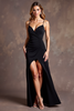 Load image into Gallery viewer, Black Ruched High Low Formal Dress