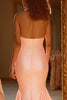 Load image into Gallery viewer, Pink Mermaid Satin Backless Prom Dress with Bow
