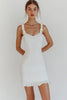Load image into Gallery viewer, White Sheath Satin Spaghetti Straps Graduation Dress