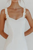 Load image into Gallery viewer, White Sheath Satin Spaghetti Straps Graduation Dress