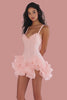 Load image into Gallery viewer, Pink Sheath Sweetheart Graduation Dress with Ruffles