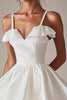Load image into Gallery viewer, Satin A Line Spaghetti Straps Little White Dress