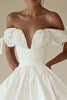 Load image into Gallery viewer, Off the Shoulder Ruched A Line Pleated Little White Dress
