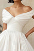 Load image into Gallery viewer, Chiffon Pleated A Line Little White Dress with Ruffles