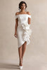 Load image into Gallery viewer, Sheath Ruffled Off the Shoulder Asymmetrical Little White Dress