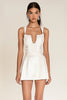 Load image into Gallery viewer, White Deep V-Neck Satin Graduation Dress