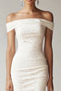 Load image into Gallery viewer, White Lace Asymmetrical Bodycon Graduation Dress with Fringes