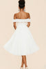 Load image into Gallery viewer, White A Line Chiffon Pleated Graduation Dress with Ruffles