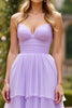 Load image into Gallery viewer, Lilac A Line Chiffon Tiered Long Prom Dress