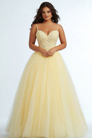 Load image into Gallery viewer, Daffodil Spaghetti Straps A Line Plus Size Prom Dress with Appliques