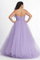 Load image into Gallery viewer, Lilac A Line Appliqued Spaghetti Straps Long Prom Dress