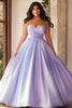 Load image into Gallery viewer, Lilac A Line Spaghetti Straps Ruched Plus Size Long Prom Dress
