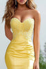 Load image into Gallery viewer, Daffodil Organza Sweetheart Long Mermaid Prom Dress with Ruffles