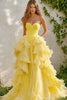 Load image into Gallery viewer, Daffodil Organza Sweetheart Long Ball Gown Prom Dress with Ruffles