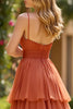 Load image into Gallery viewer, Terracotta Spaghetti Straps Long Ball Gown Prom Dress with Ruffles