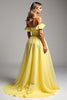 Load image into Gallery viewer, Light Yellow Chiffon Long Ball Gown Prom Dress with Ruffles