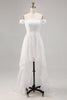 Load image into Gallery viewer, White Off the Shoulder Lace High-Low A Line Boho Maxi Dress