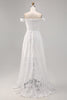Load image into Gallery viewer, White Off the Shoulder Lace High-Low A Line Boho Maxi Dress
