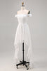 Load image into Gallery viewer, White Off the Shoulder Lace High-Low A Line Boho Maxi Dress