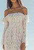Load image into Gallery viewer, White Lace Off The Shoulder Boho Maxi Dress with Slit