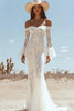 Load image into Gallery viewer, White Lace Off The Shoulder Mermaid Boho Maxi Dress