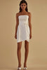 Load image into Gallery viewer, White Satin Strapless Short Graduation Dress with Bow